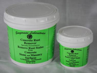Singerman laboratories rust remover for concrete - Singerman Laboratories Rust Remover for Concrete. $19.00 - $198.00. Choose Options. Compare. Quick view Details. SealGreen | sku: SG-MOLDCLEANER. Mold and Mildew Cleaner for Concrete $27.00 - $96.00. Choose Options. Compare. Quick ... Singerman Laboratories Rust Remover for Concrete.